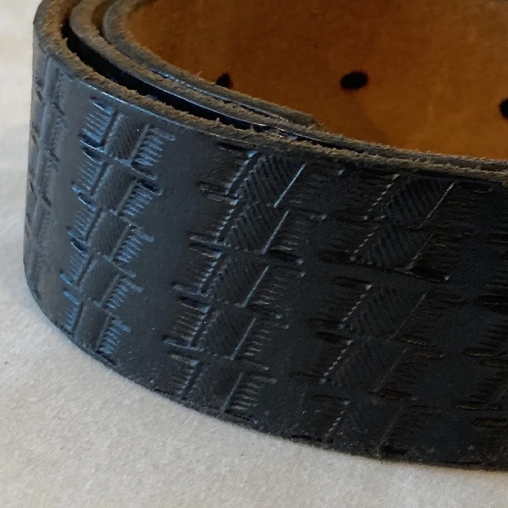 Vintage SC Confederate State History Belt & Buckle Black Leather, 1999